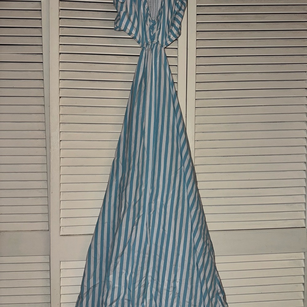 Vineyard Vines Blue and White Striped Backless Dress